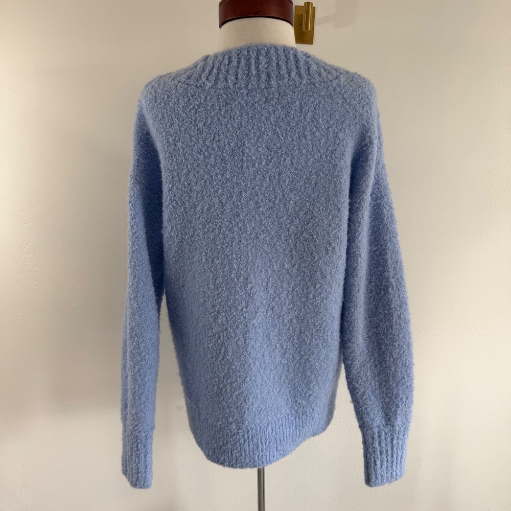 Aerie Teddy Boucle Knit Sweater S Light Blue Oversized Soft‎ Girl Cozy Lounge - Picture 2 of 12